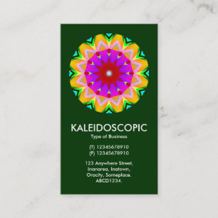 Kaliedoscopic Mandala 02 - Dark Green (003300) Business Card
