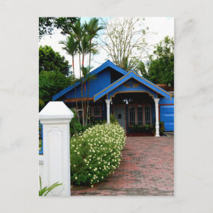 Kalimantan Indonesia Blue House Postcard