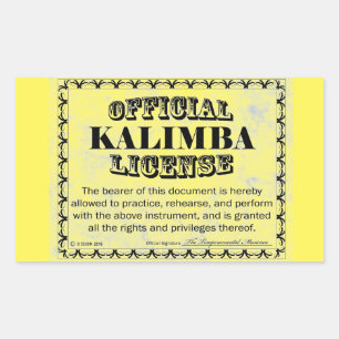 Kalimba License Rectangular Sticker