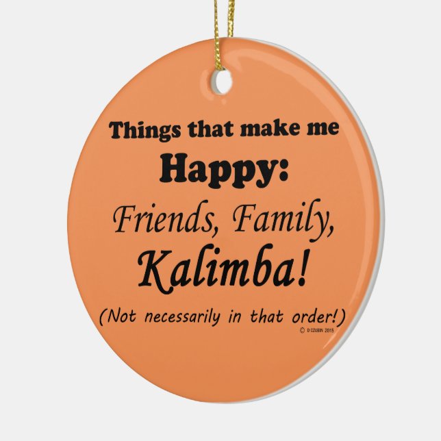 Kalimba Makes Me Happy Ceramic Tree Decoration (Left)