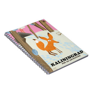 Kaliningrad "for an adventure" travel poster spiral notebook