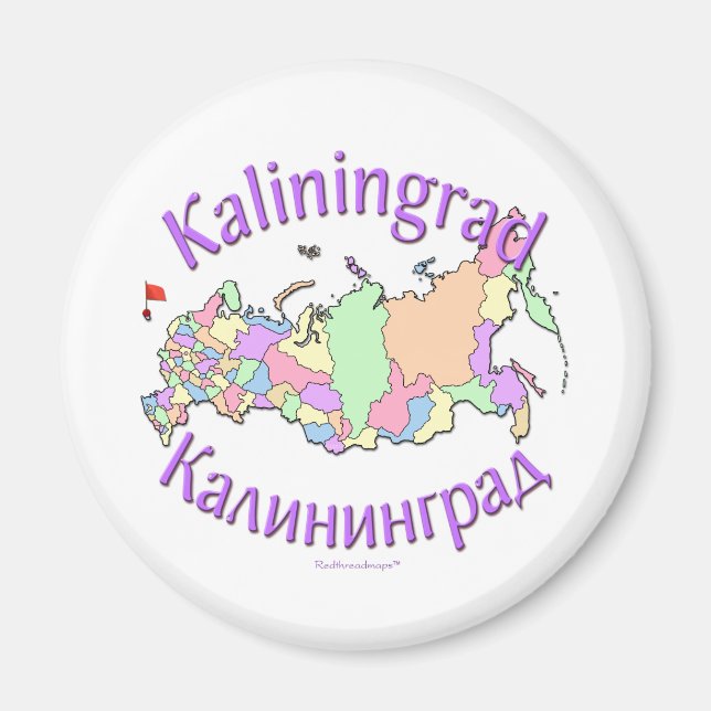 Kaliningrad Russia Map Magnet (Front)