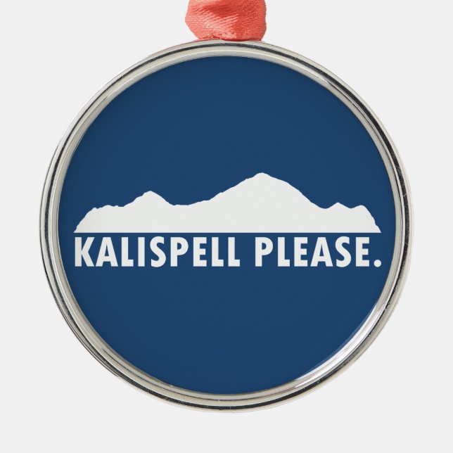 Kalispell Montana Please Metal Tree Decoration (Front)