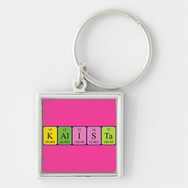 Kalista periodic table name keyring (Front)