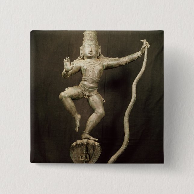 Kaliya Krishna 15 Cm Square Badge (Front)