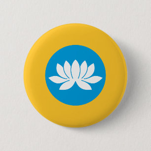 Kalmykia Flag 6 Cm Round Badge