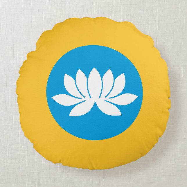 Kalmykia Flag Round Cushion (Front)