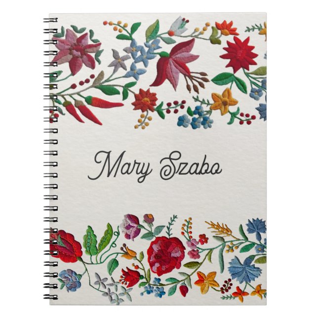 Kalocsa Embroidery Flower Print  Notebook (Front)
