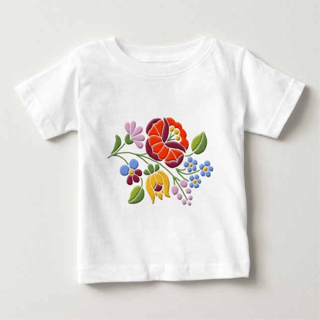Kalocsa Embroidery - Hungarian Folk Art Baby T-Shirt (Front)