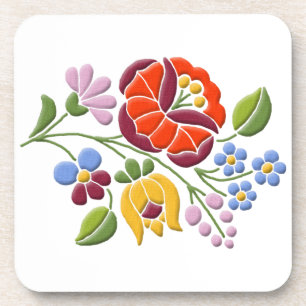 Kalocsa Embroidery - Hungarian Folk Art Coaster