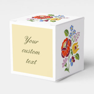 Kalocsa Embroidery - Hungarian Folk Art motif Favour Box
