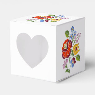 Kalocsa Embroidery - Hungarian Folk Art motif Favour Box