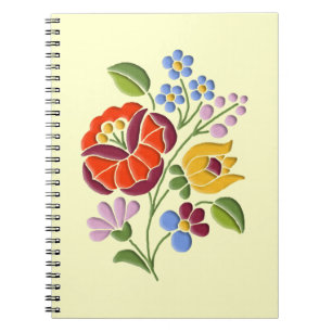 Kalocsa Embroidery - Hungarian Folk Art Spiral Notebook