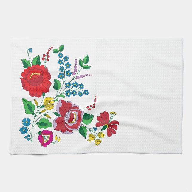 Kalocsa Embroidery Tea Towel (Horizontal)