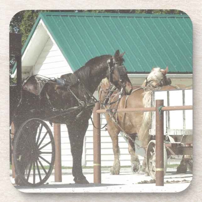 Kalona Amish Horses Coaster (Front)