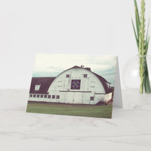 Kalona, Iowa Barn Faux Vintage Photo Card (Front)