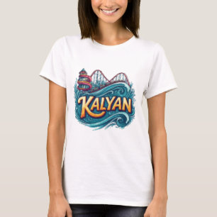 Kalyan Amusement Park Logo - Water Wave Typography T-Shirt