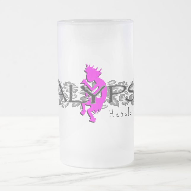Kalypso Kane Island Floral Frosted Glass Beer Mug (Center)