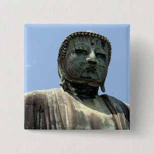 kamakura buddha 15 cm square badge
