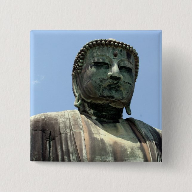 kamakura buddha 15 cm square badge (Front)