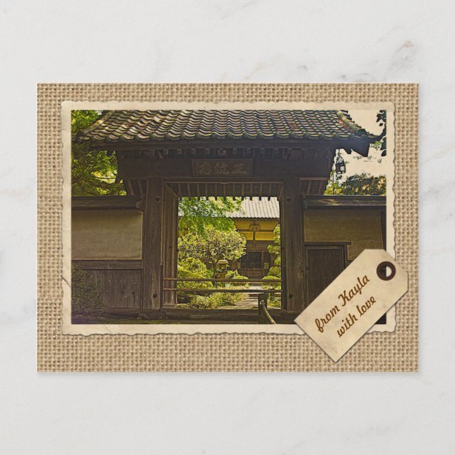 Kamakura Japan Kencho-ji Temple Vintage Paper Postcard (Front)