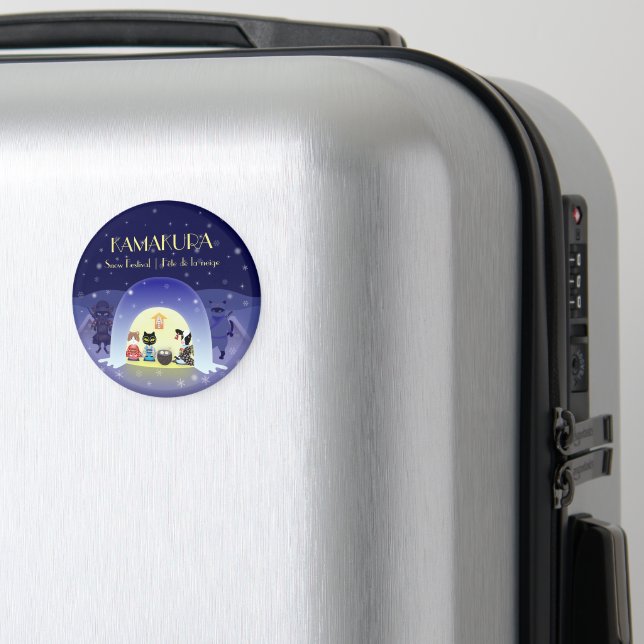 Kamakura Snow Globe: Japan Winter Tradition Magnet (In Situ (Luggage))