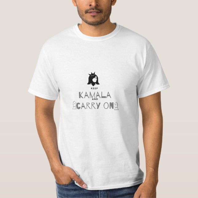 kamal  harris t-shirt keep on kamala and carry on (Front)