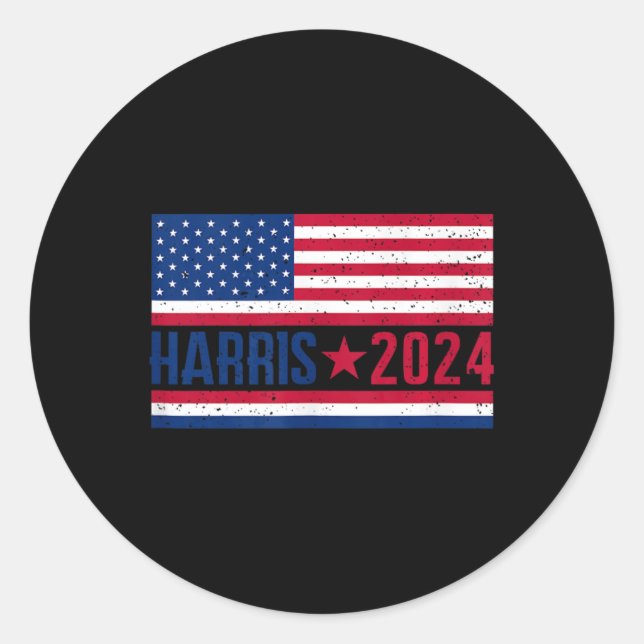 Kamala 2024 American Flag  Classic Round Sticker (Front)