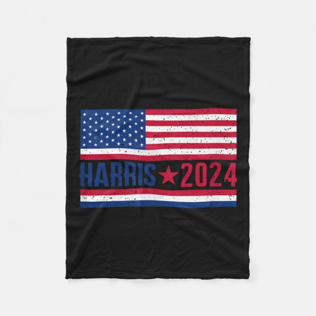 Kamala 2024 American Flag  Fleece Blanket (Front)
