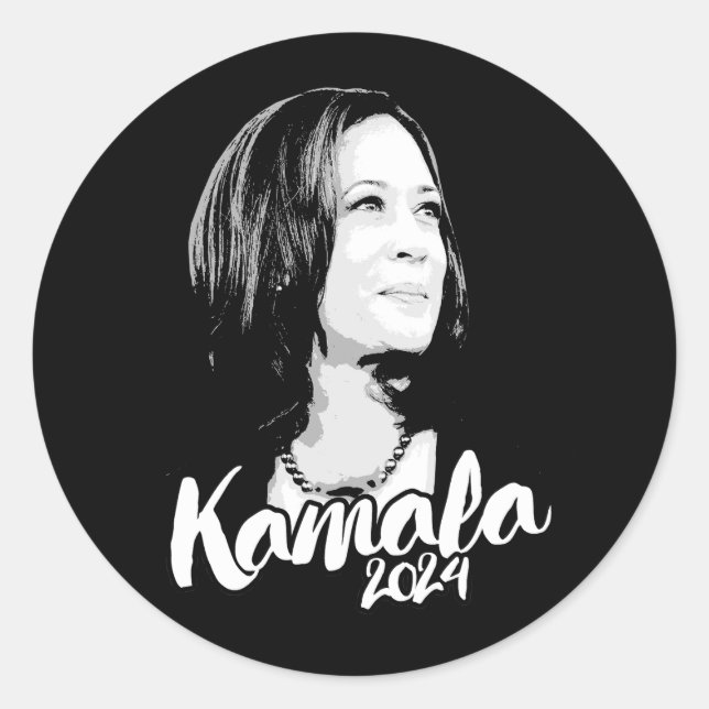 Kamala 2024 classic round sticker (Front)