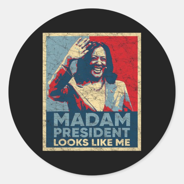 Kamala 2024  classic round sticker (Front)