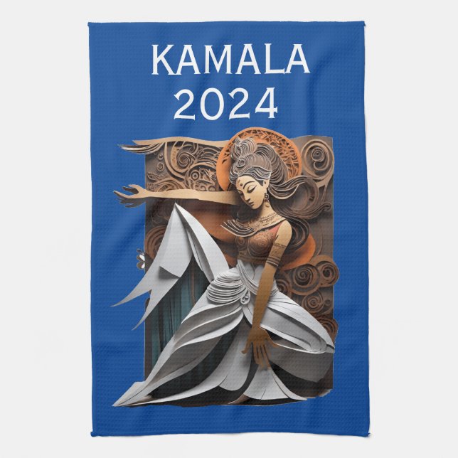 Kamala 2024 for President Thunder_Cove  Tea Towel (Vertical)