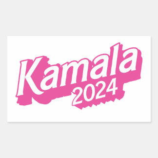 Kamala 2024 Pink Colourful Rectangular Sticker
