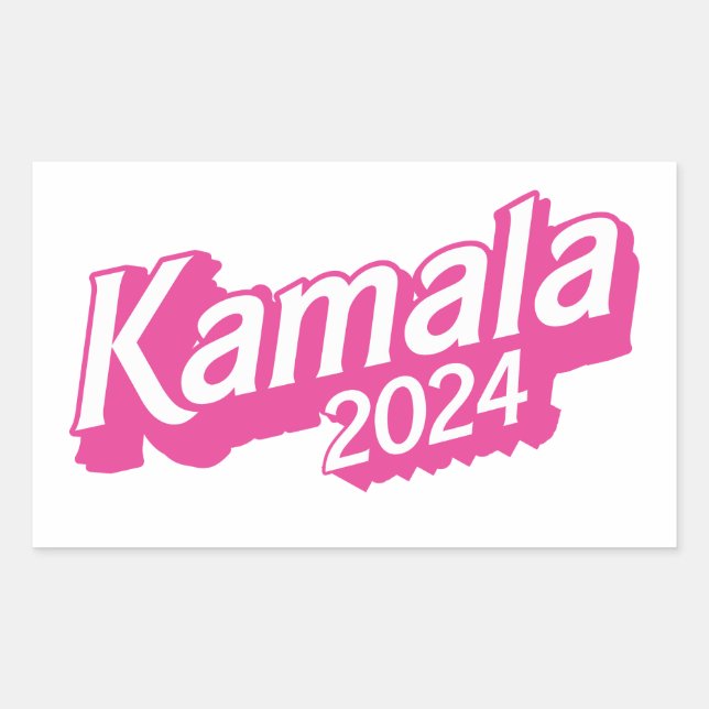 Kamala 2024 Pink Colourful Rectangular Sticker (Front)