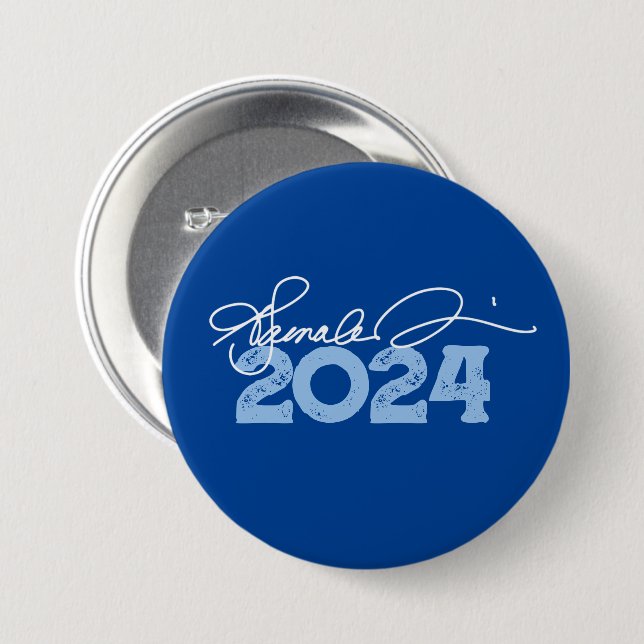 Kamala 2024 Signature 7.5 Cm Round Badge (Front & Back)