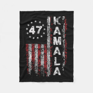 Kamala 47 Kamala47 President Usa America Flag 2024 Fleece Blanket