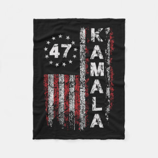 Kamala 47 Kamala47 President Usa America Flag 2024 Fleece Blanket