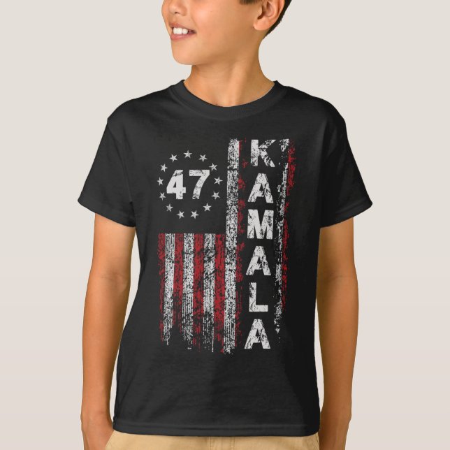 Kamala 47 Kamala47 President Usa America Flag 2024 T-Shirt (Front)