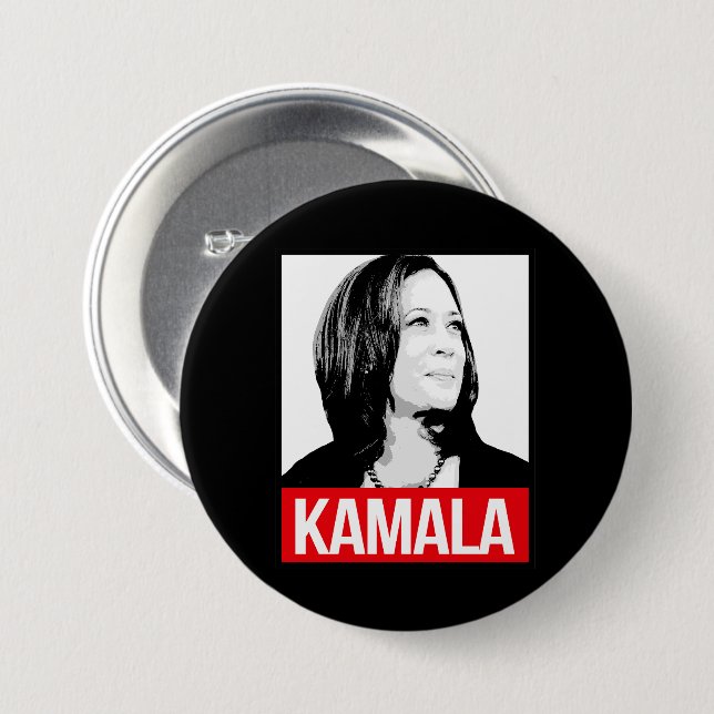 KAMALA 7.5 CM ROUND BADGE (Front & Back)