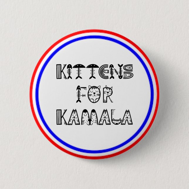 KAMALA and KITTENS ARE PATRIOTIC 6 Cm Round Badge (Front)