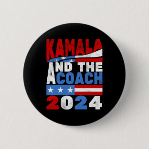Kamala And The Coach Cat Lady Election 2024 6 Cm Round Badge