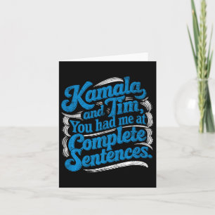 Kamala And Tim Harris Wheimer Presidential Electio Card