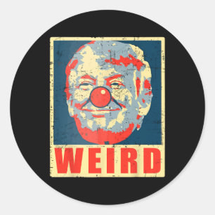 Kamala Anti Trump Clown Vintage Retro Trump Weird Classic Round Sticker