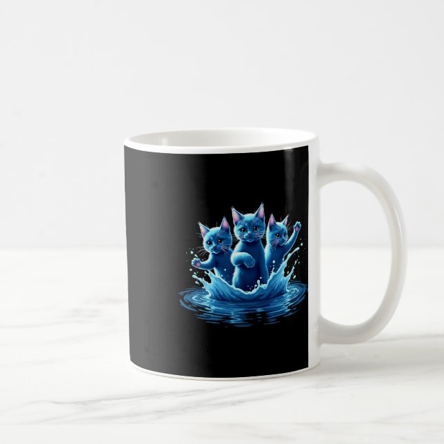 Kamala Blue Cats Wave - Cute For Cat Owners  Coffee Mug (Right)