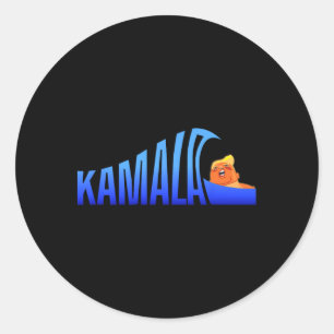 Kamala Blue Wave Over Trump Harris For President  Classic Round Sticker
