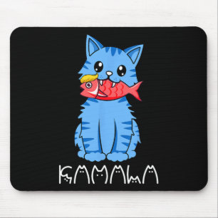 Kamala Cat Eat Fish Funny Harris Trump 2024 For Me Mouse Pad