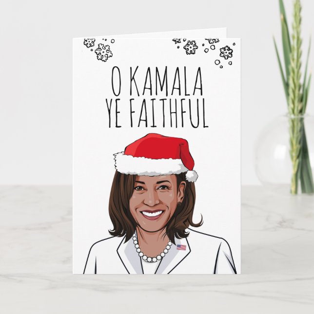 Kamala Christmas Card: O Kamala Ye Faithful Card (Front)