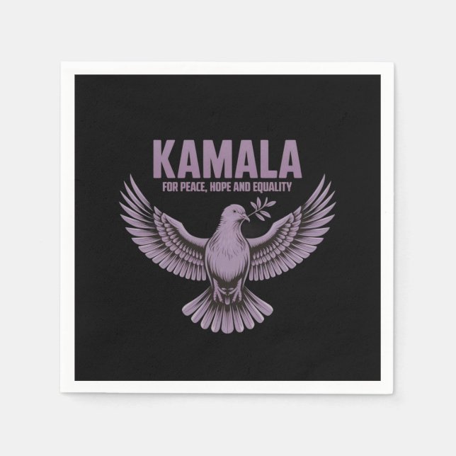 Kamala for Peace, Hope and Equality Support Kamala Napkin (Front)