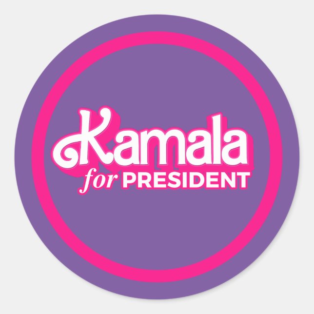 Kamala for President Pink Style Classic Round Sticker (Front)