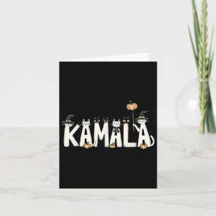 Kamala Halloween Cat Lover Witch Name Design Card